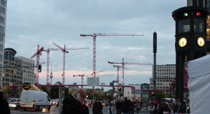Cranes in the Berlin skyline